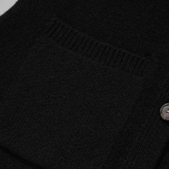 CHICJOC Scarlet Style Cashmere Cardigan Deep V-neck black size 38 - Picture 10 of 15